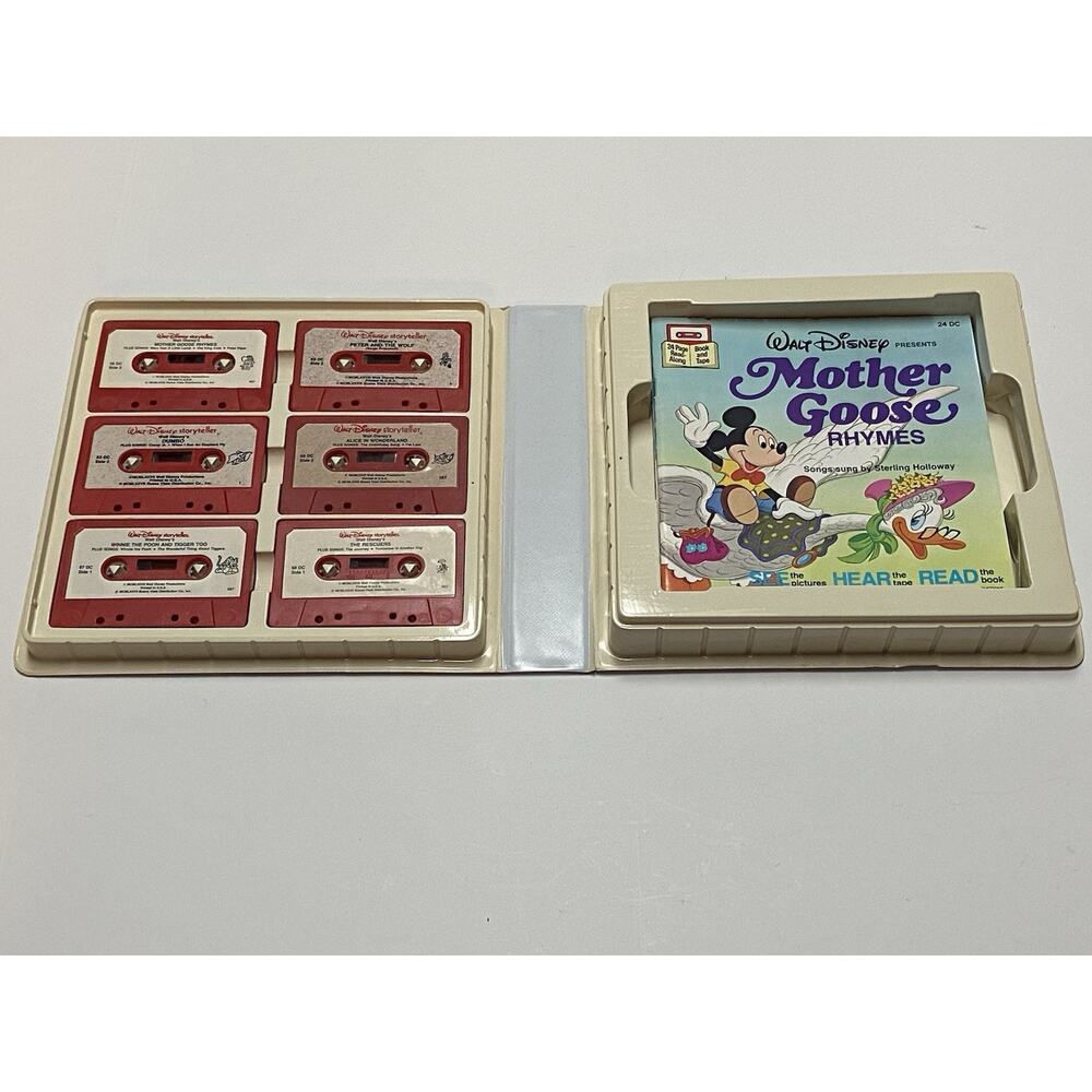 Disneyland Records Take A Tape Along Set 6 Double Sided Tapes W/ Same Books.